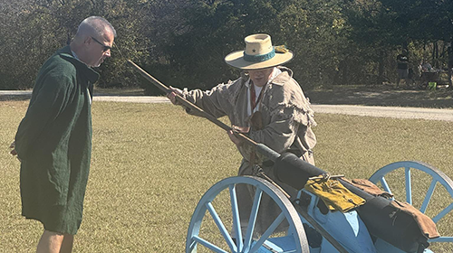 Commander Karl Learning About Shooting Canons